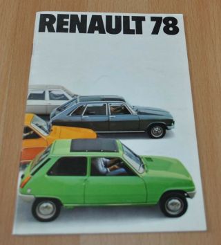1978 Renault Model Range Brochure Prospekt Prospectus France Edition