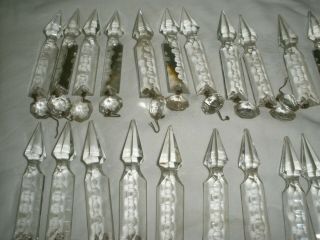 50 antique vintage Crystal Glass French Gothic Prism Chandelier lamp Part Luster 3
