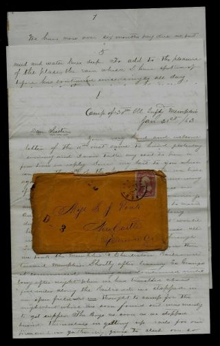 Civil War Letter - 30th Illinois Infantry - Awesome Content From Memphis