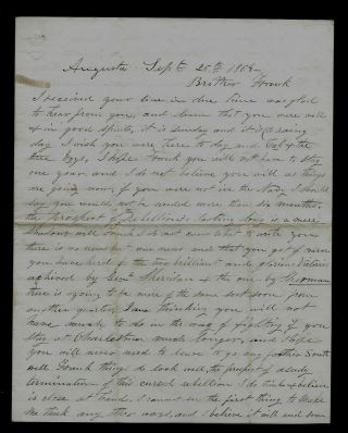 1864 Augusta,  Maine - Civil War Letter - Written To Brother In Union Navy