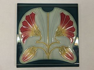 Offstein Art Nouveau Tile,  Circa 1905
