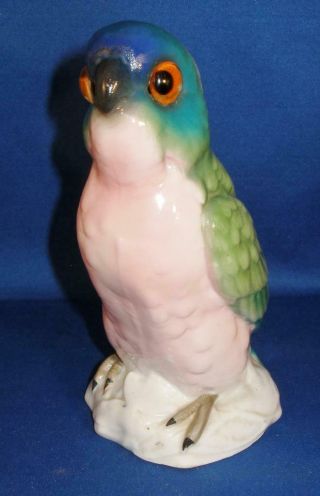 Vintage Porcelain Bird Perfume Lamp Glass Eyes Parrot German?