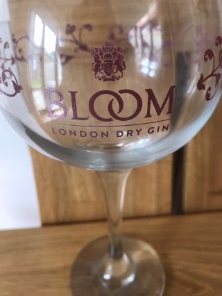 Rare item - Bloom London Dry Gin Tall Balloon Style Stemmed Glass 2