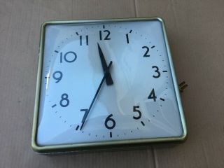 Vintage Ibm Square Metal Clock School Industrial Mid - Century Type 63 - 45
