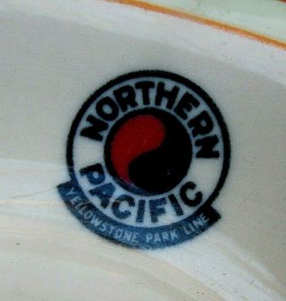 VINTAGE NORTHERN PACIFIC YELLOWSTONE PARK LINE RAILROAD CHINA FRUIT BOWL 2