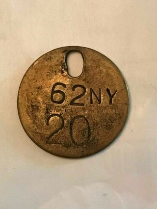 Civil War Soldier Id Tag Disk 62nd Ny Infantry