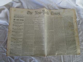 1865 York Times Civil War Newspaper Jefferson Davis Captured Surratt Trial