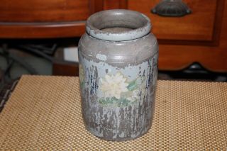 Antique Pottery Crock Flowers Country Barn Farm