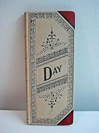 Antique Day Ledger Book - - Handsome Cover - - Vintage Accounts/record Keeping
