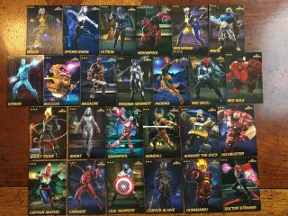 Marvel Contest Of Champions Cards Complete Rare Set All 25 Arcade Game