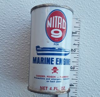 Vtg Nitro 9 Marine Outboard Motor Oil Can Nashville Tn Evinrude Mercury Chrysler