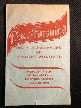 Watchtower English/spanish Convention Program 1960 Wrigley Field Los Angeles