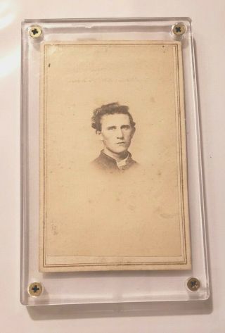 Civil War Cdv Photo Signed On The Back In Ink - Baker From Ohio