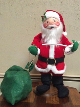 Annalee Mobilitee Doll Vintage Christmas Santa With Pipe Large 30 Inch