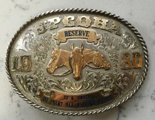 Vintage Gist Sierra Silver Rodeo Cowboy Belt Buckle Trophy Jpcqha 1980 Reserve