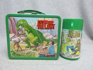 1975 Land Of The Lost Lunchbox & Thermos Dinosaurs Aliens Krofft Sci - Fi Tv C 8
