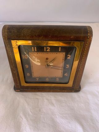 Vintage Warren Telechron Art Deco Electric Clock Square Wood Case