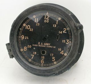 Vintage Wwii Chelsea U.  S.  Army Clock Message Center M2 Bakelite Case & Dial