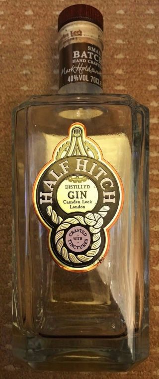 Half Hitch Gin - Empty Unusual Bottle Camden Lock London Gin Bottle