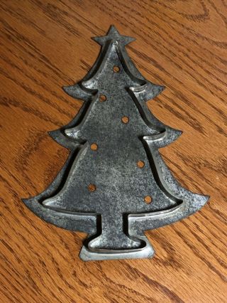 Antique Vintage Christmas Tree Tin Metal Flatback Cookie Cutter