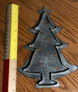 Antique Vintage Christmas Tree Tin Metal Flatback Cookie Cutter 2