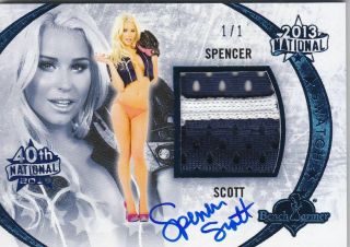 2019 Benchwarmer 40th National Spencer Scott Autograph Swatch Card /1 1/1
