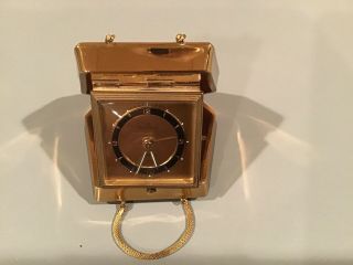 Vintage 1940s Rensie 7 Jewel Folding Travel Alarm Clock Made In Germany Us Zone