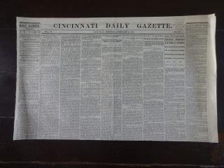 Historic February 11,  1865 Cincinnati Daily Gazette Civil War Newspaper