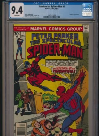 Marvel Comics Spectacular Spider - Man 1 1976 Cgc 9.  4 White Pages Tarantula App