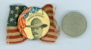 1898 York Governor Theodore Roosevelt Political Campaign Pinback Button 1.  25