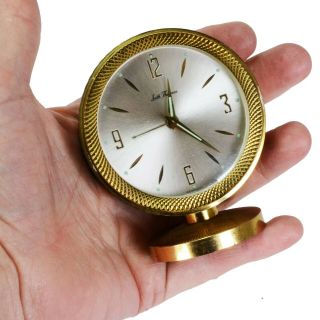 Vintage Mid Century Seth Thomas Brass Windup Alarm Clock Germany Oiled And