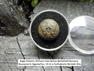 Rare Vintage Antique Civil War Relic Eagle Infantry Button Confederate Position