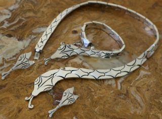 Vtg Mexico Sterling Massive 2 Inch Long Snake Post Earrings 18 Grams TAXCO 2
