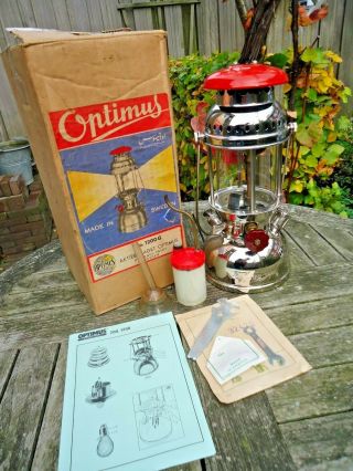 Vintage Boxed Optimus 1200g Kerosene Pressure Lantern In