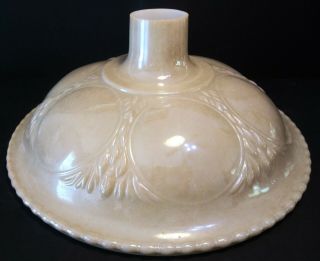 Vintage Torchiere Floor Lamp Shade Cream Pearl Luster Milk Glass Victorian 16 "