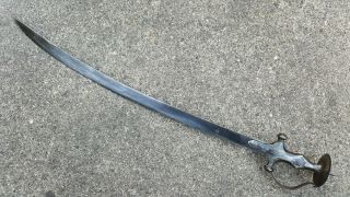 Antique Vintage Indo Persian Indian Tulwar Sword Saber Blade No Scabbard