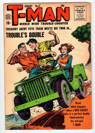 Quality Comics T - Man 31 January 1956 Vintage Comic Fn
