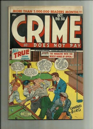 Crime Does Not Pay 56 1947 Lev Gleason Pre - Code Golden Age Crime Fn,