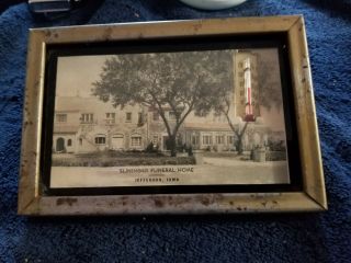 Vintage Slininger Funeral Home,  Jefferson Iowa,  Advertising Thermometer Photo