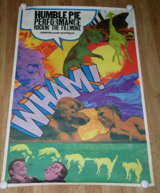 Humble Pie Performance Promo Poster Vintage A&m Rockin The Fillmore