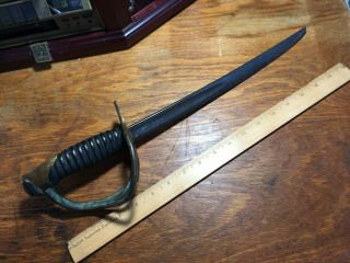 Civil War U.  S.  Model 1860 Cavalry Sword Cut Down Into Fighting Knife