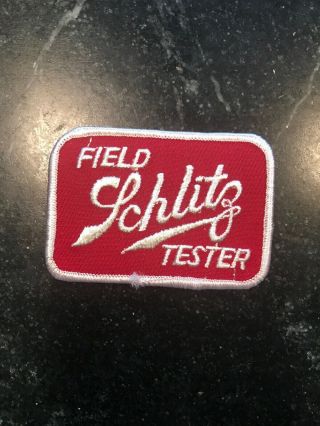 Schlitz Field Tester Beer Patch 80s 3” Rare Htf Milwaukee Wi Uniform Hat