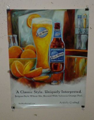 Coors Beer Blue Moon Belgian White Ale Beer Poster