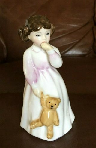 Royal Doulton Daddy ' s Girl figurine girl with teddy 2