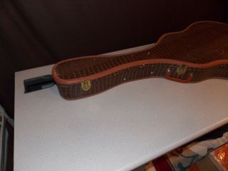 Vintage 1950 ' s - 60 ' s Gibson Brown Faux Alligator Guitar Case J - 45 J - 50 2