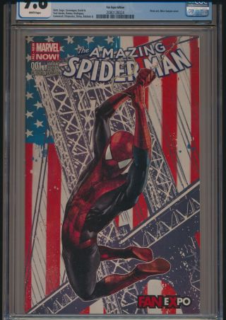 SPIDER - MAN 1 2014 CGC 9.  8 WP FAN EXPO MICO SUAYAN COLOR VARIANT EDITION 2