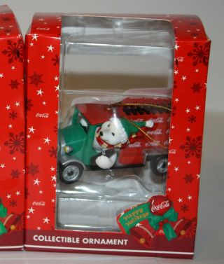 2003 Coca Cola Polar Bear Coke Delivery Truck Christmas Tree Ornament Decor