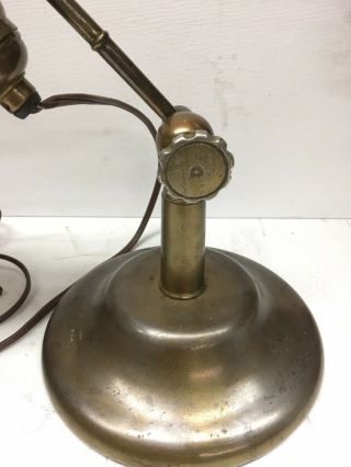 Antique Industrial Brass Jewelers Lyhne Lamp 3