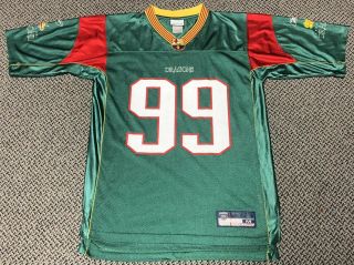 Rare Vintage 90s Authentic Reebok Barcelona Dragons Nfl Europe Football Jersey