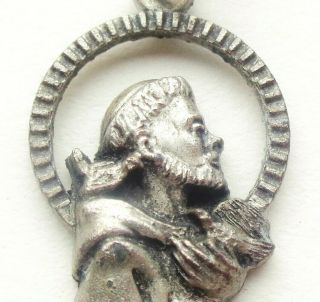 Saint Francis Of Assisi With The Birds - Rare Ancient Figurine Pendant Medal